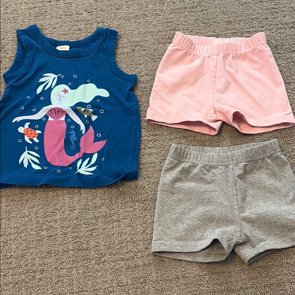 Hanna Andersson Kids Shorts Set - Pink and Gray